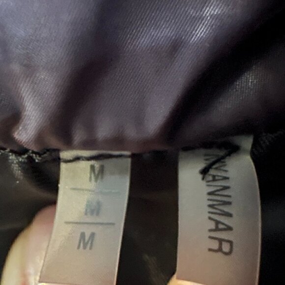 EUC T Tahari Down Jacket Asymmetrical Front Zipper - Size M - Purple/Black - Picture 10 of 12